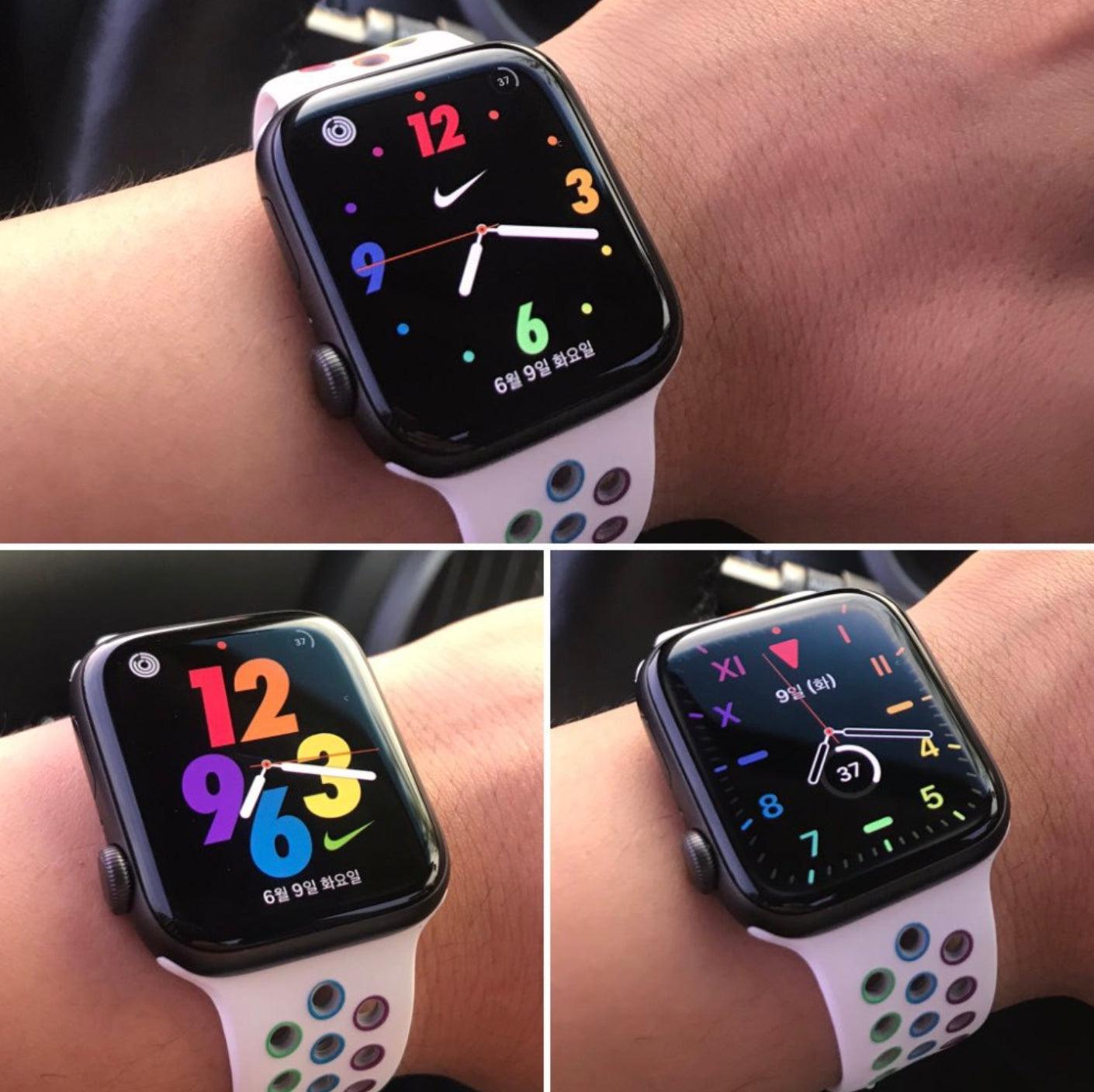 レインボーシリコン 穴 スポーツバンド apple watch バンド givgiv 