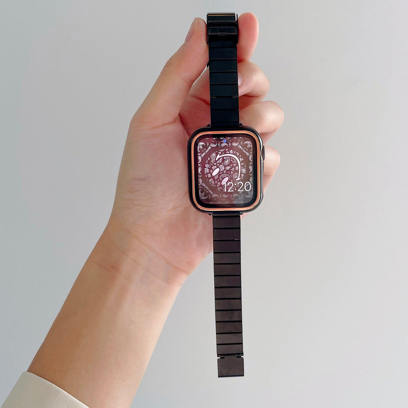 Apple Watch 38mm リンクブレスレット ブラック ステンレ - 金属ベルト