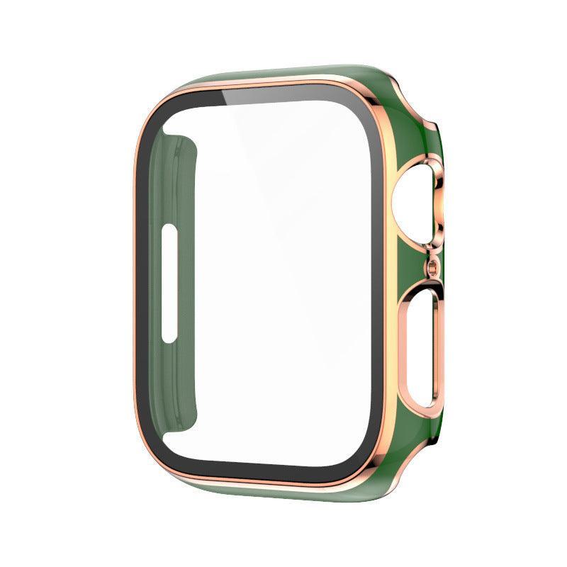 ★人気★【前面ガラスあり】applewatch7専用_PCシェル シャイニーライン 保護ケース apple watch バンド givgiv 03グリーン (PinkGold) 41mm (Applewatch 7) 