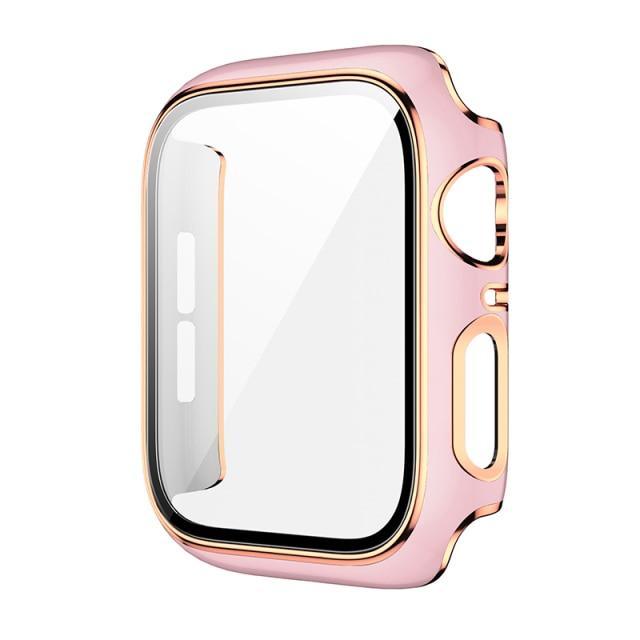★人気★【前面ガラスあり】PCシェル シャイニーライン 保護ケース(単品) Apple watch apple watch バンド givgiv Pink (PinkGold) For 38MM 
