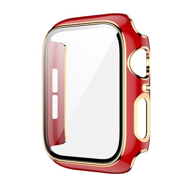 ★人気★【前面ガラスあり】PCシェル シャイニーライン 保護ケース(単品) Apple watch apple watch バンド givgiv Red (PinkGold) For 38MM 
