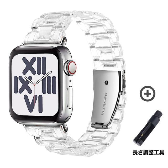 Resin clear 透明 スチール Apple Watch バンド＃ apple watch バンド givgiv Clear 38mm/40mm/41mm用 