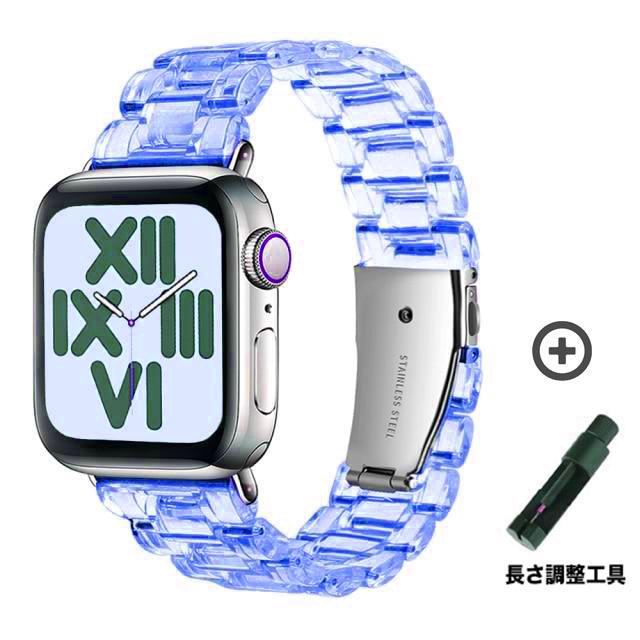 Resin clear 透明 スチール Apple Watch バンド＃ apple watch バンド givgiv Purple 38mm/40mm/41mm用 