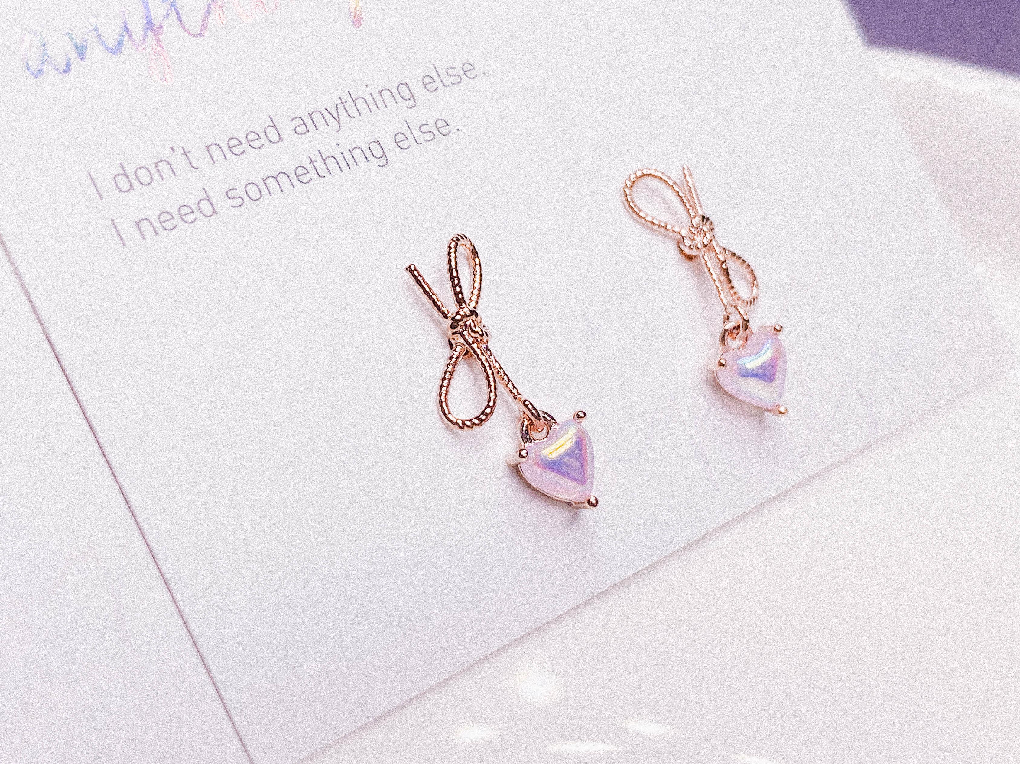 リボンココロハートピアス Earrings anything else 