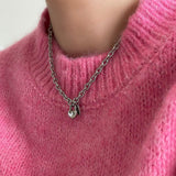 [サージカル]ボリュームハートロック丸チェーン ネックレス necklace 10000won 