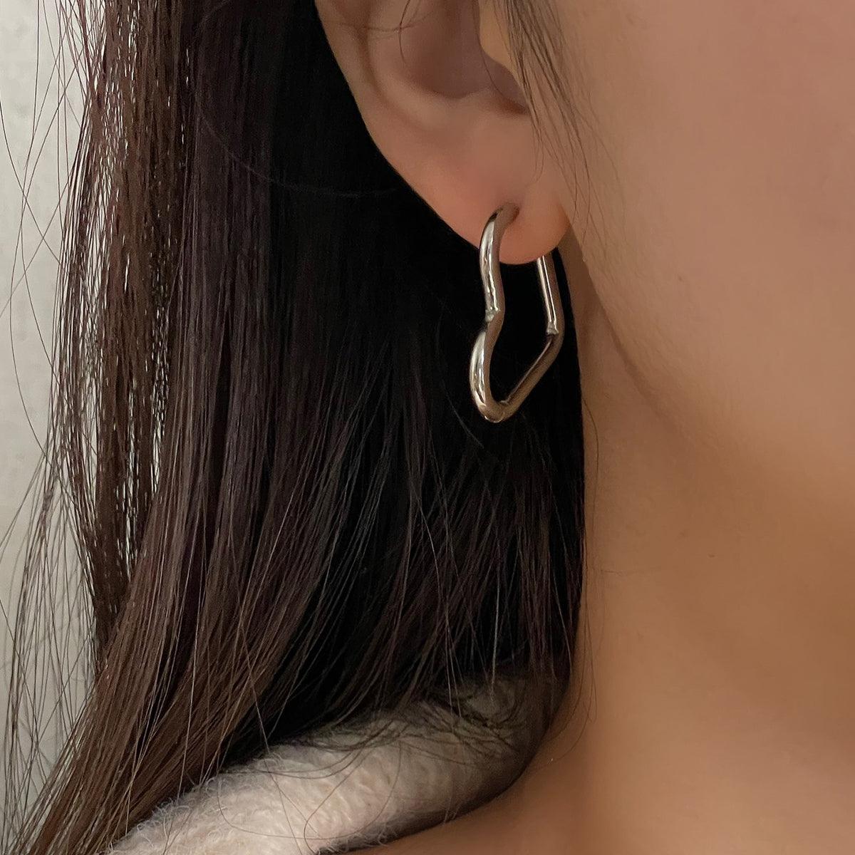 [サージカルスチール]ビッグハートリングピアス Earrings 10000won 