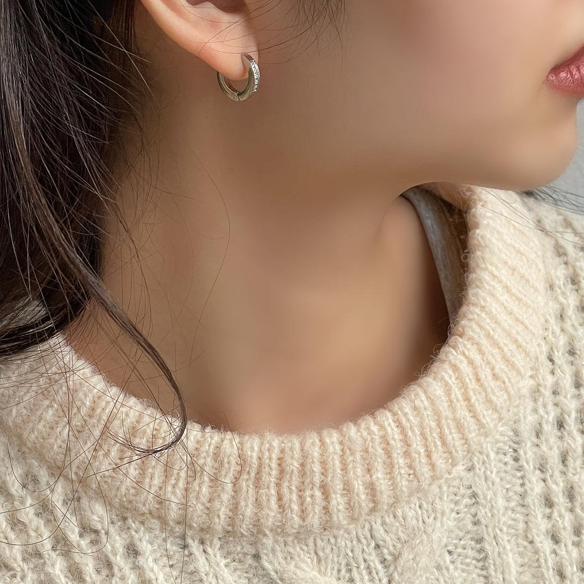 [サージカルスチール]角キュービックリングピアス Earrings 10000won 