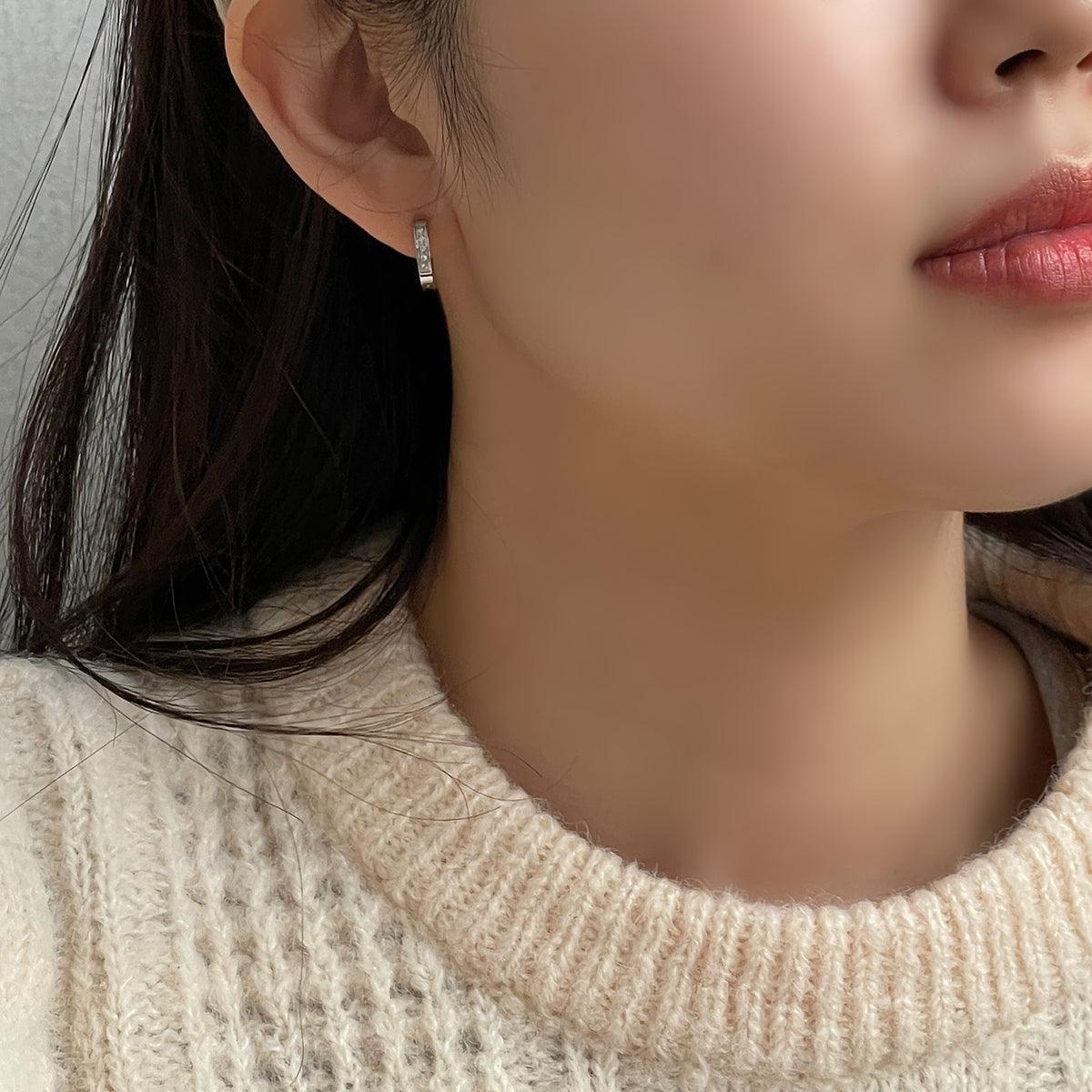 [サージカルスチール]角キュービックリングピアス Earrings 10000won 