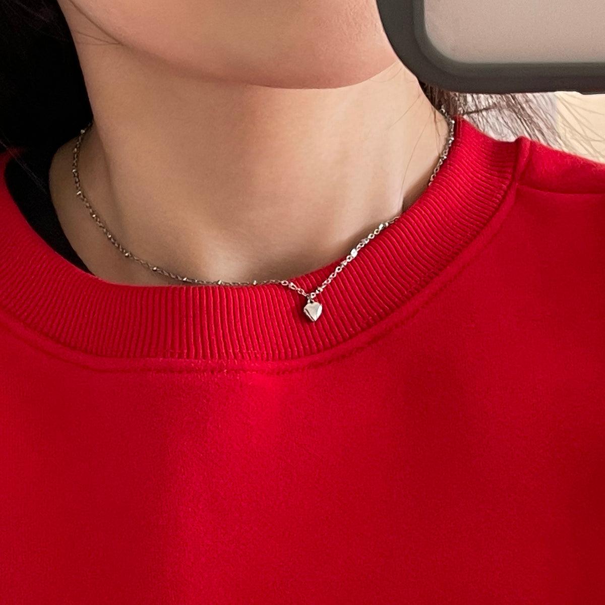 [サージカルスチール]ミニボリュームハートネックレス necklace 10000won 