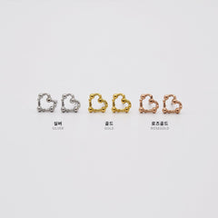 [サージカルスチール]ミニボールハートラインピアス Earrings 10000won 