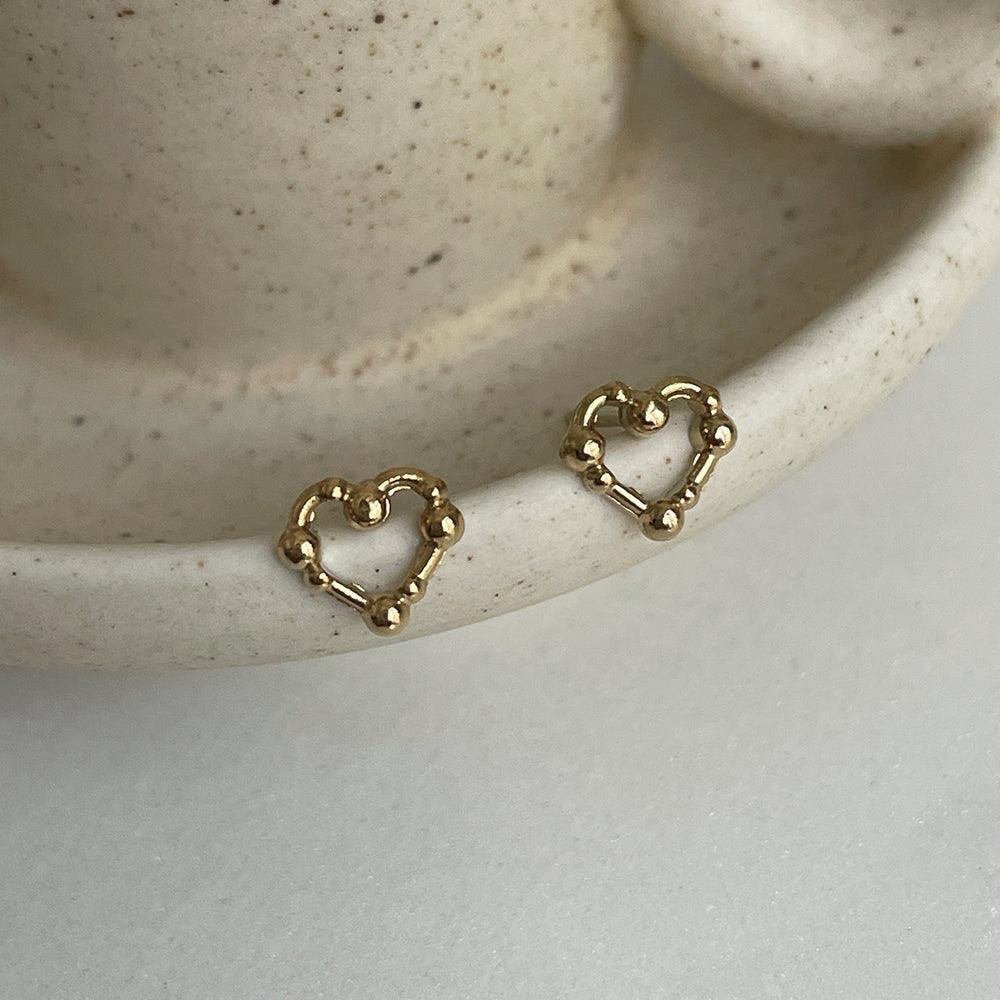 [サージカルスチール]ミニボールハートラインピアス Earrings 10000won 