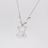 [サージカルスチール]ラブリー螺鈿クマロングネックレス necklace 10000won 