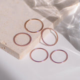 [サージカルスチール]シンプルレイヤードリング[5個セット] ring SET ME UP♡ 