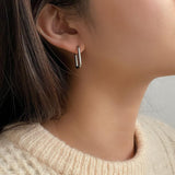 [サージカルスチール]スクエアリングピアス Earrings 10000won 