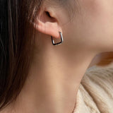 [サージカルスチール]スクエアリングピアス Earrings 10000won 