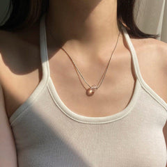 [サージカル]スネークチェーン水晶ボールネックレス necklace younglong-seoul 