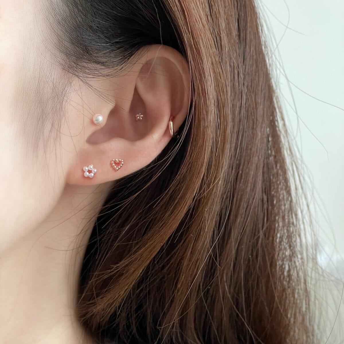 [サージカル]丸真珠の花 ピアッシング[5セット] Piercing 10000won 