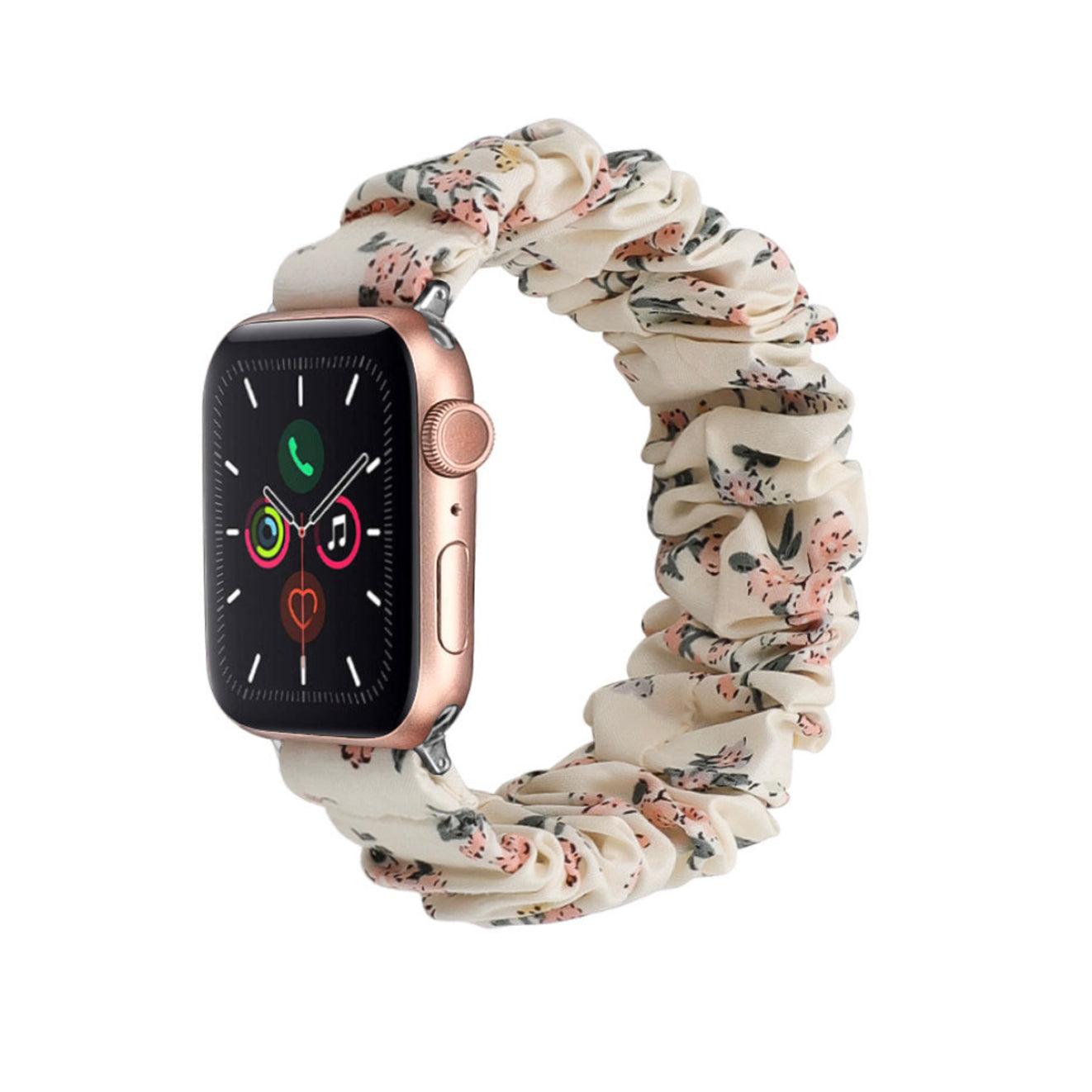 シュシュ ナイロンソロループ (ベージュフラワー) apple watch バンド givgiv 