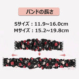 シュシュ ナイロンソロループ (Black red flower) apple watch バンド givgiv 