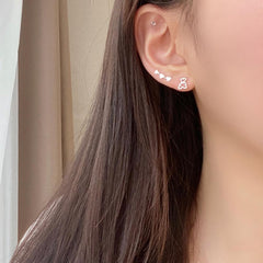 [silver 925] Lovely Teddy Bear ピアスセット Earrings bling moon 