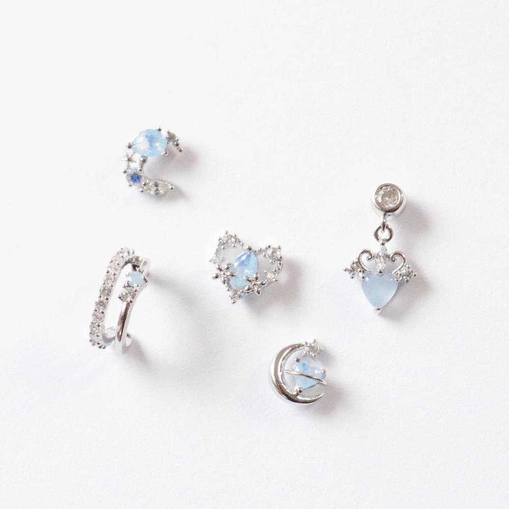 Silver Fill Blue (ピアス/ピアッシング) Piercing bling moon 