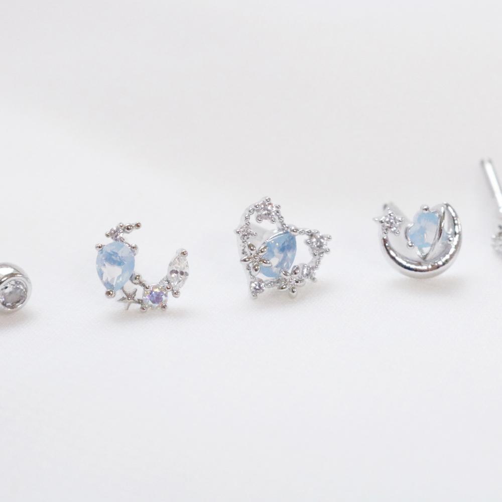 Silver Fill Blue (ピアス/ピアッシング) Piercing bling moon 