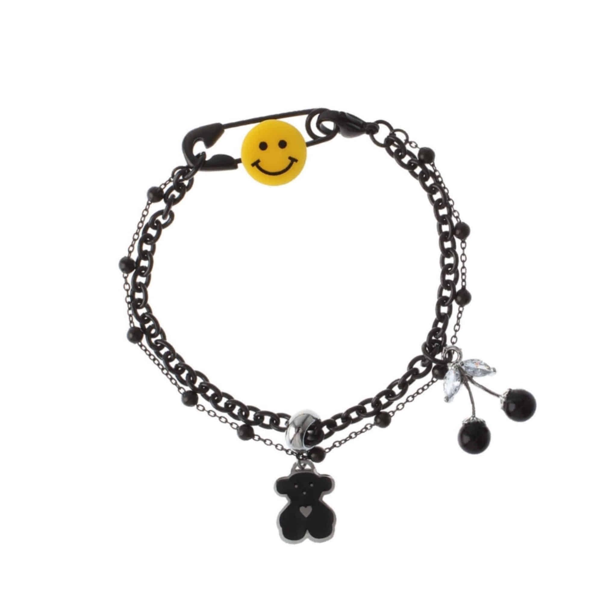 [送料無料]オールブラックチェリークマさんブレスレット Bracelet STEEL EDITION 