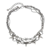 [送料無料]鉄条網レイヤードコーンネックレス(シュファ,STAYC-ユン着用） necklace STEEL EDITION 