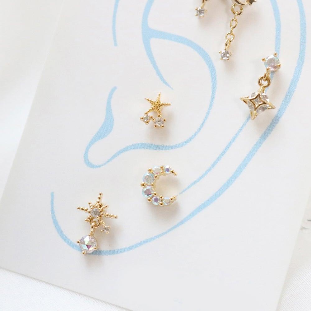 [Styling] Gold Twinkle ピアッシング (5set) Piercing bling moon 