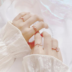 [Styling] Pink Opal リング (4 set) ring bling moon 