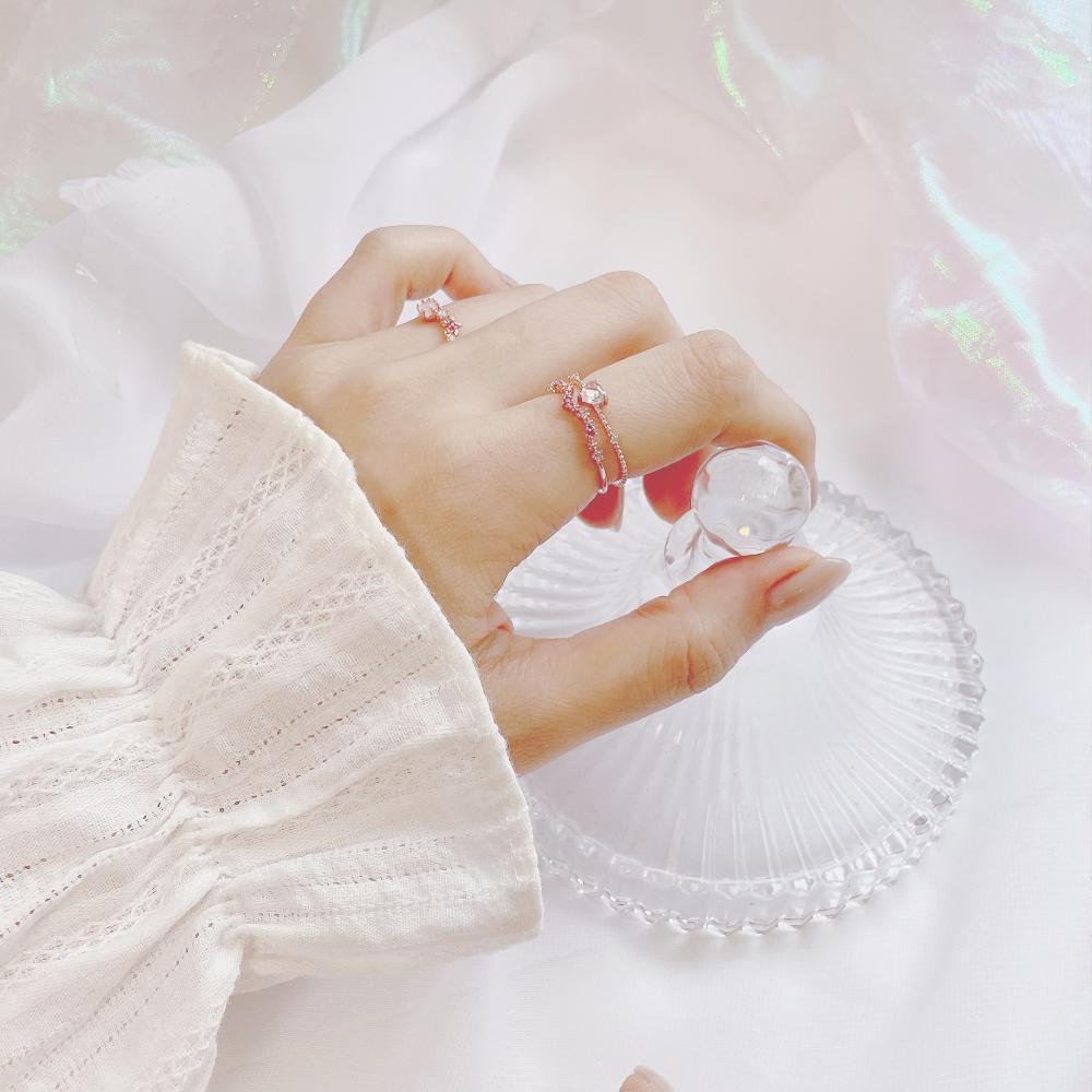 [Styling] Pink Opal リング (4 set) ring bling moon 