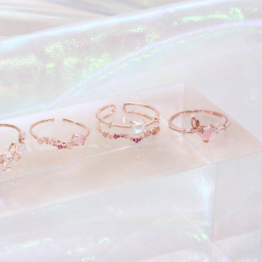 [Styling] Pink Opal リング (4 set) ring bling moon 