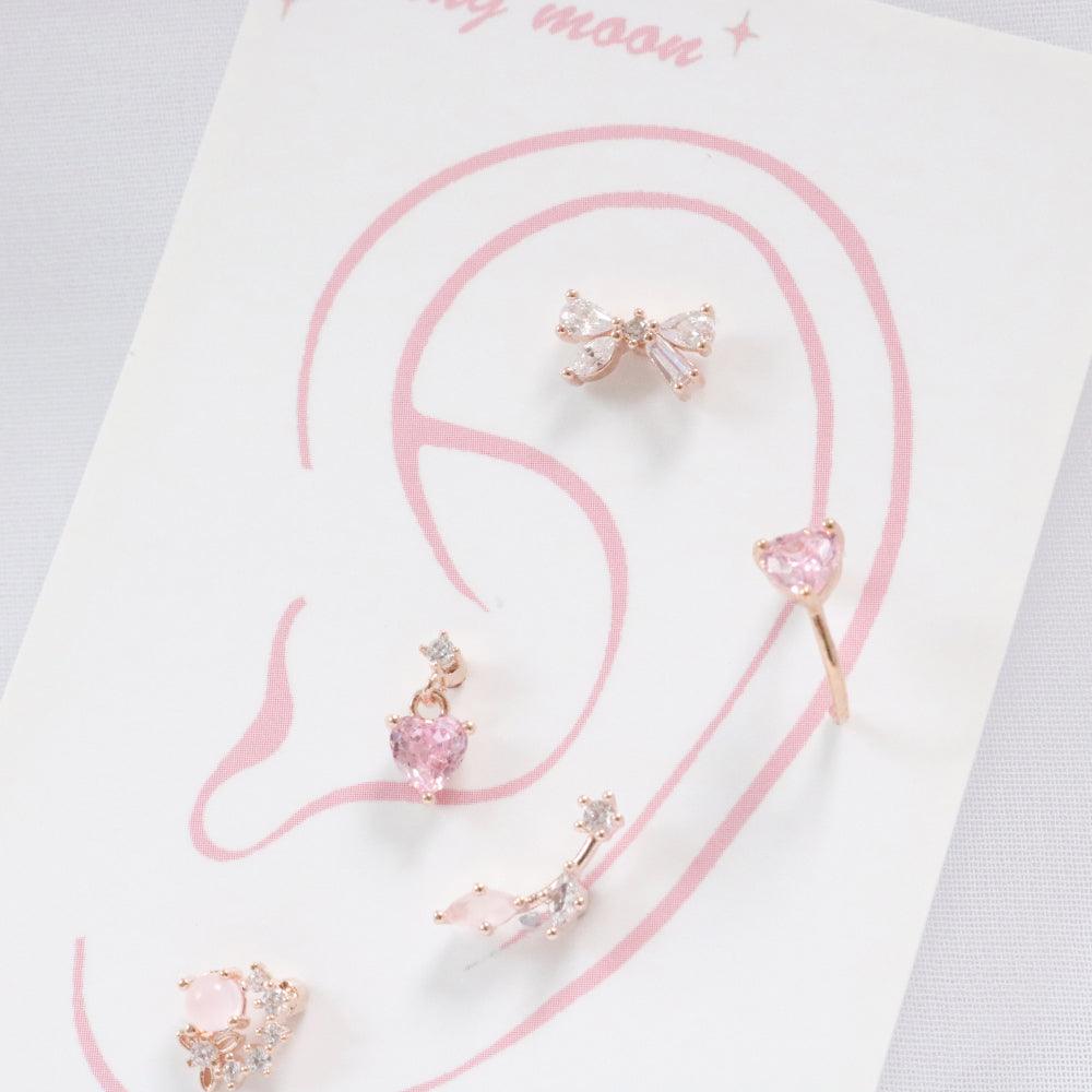 [Styling] Pure Pink ピアッシング(5 set) Piercing bling moon 