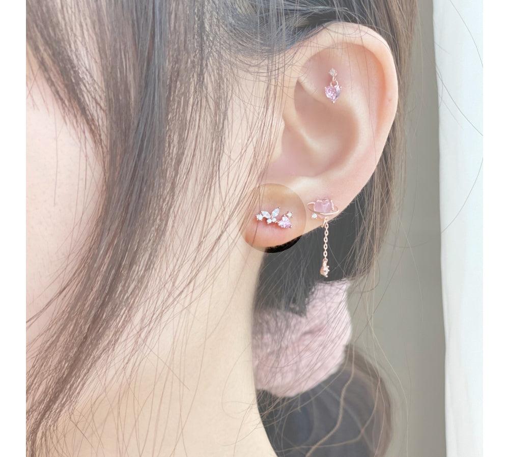 [Styling]ライトピンクピアッシング(5 set) Piercing bling moon 