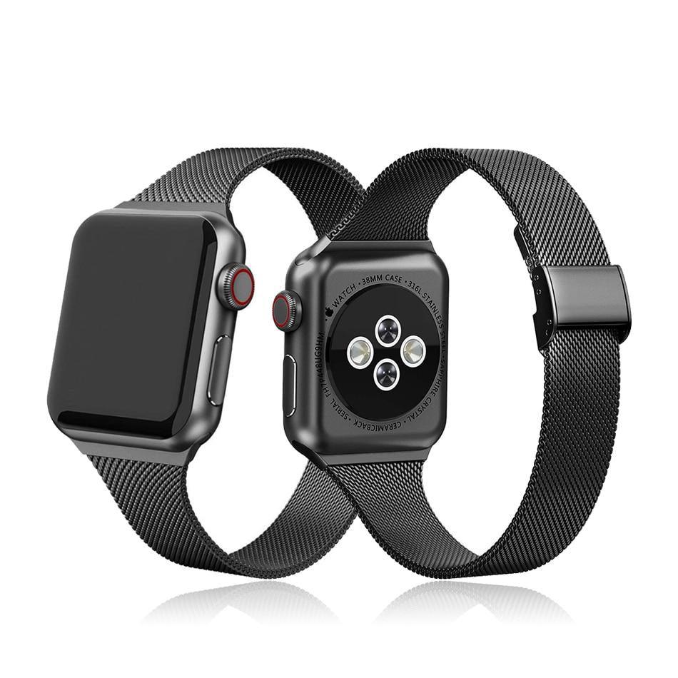 スリム ミラネーゼ ループバンド apple watch バンド givgiv 38mm/40mm/41mm用 Black 