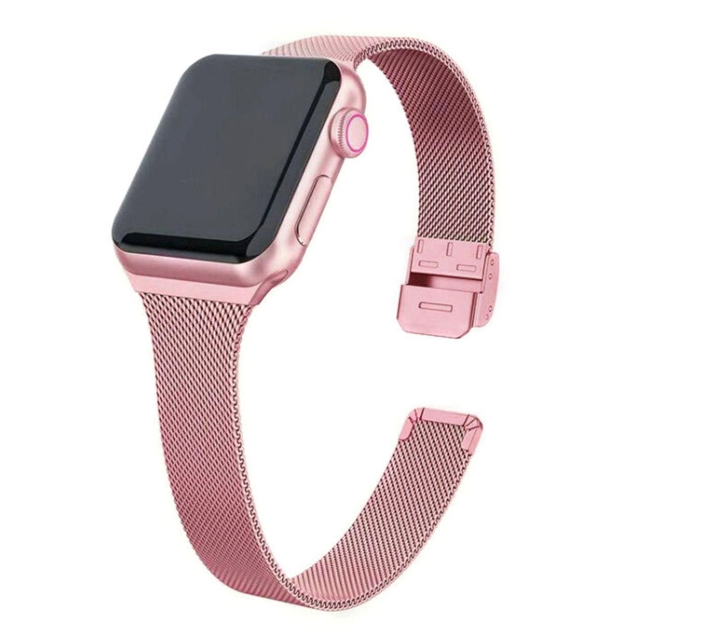 スリム ミラネーゼ ループバンド apple watch バンド givgiv 38mm/40mm/41mm用 Rose pink 