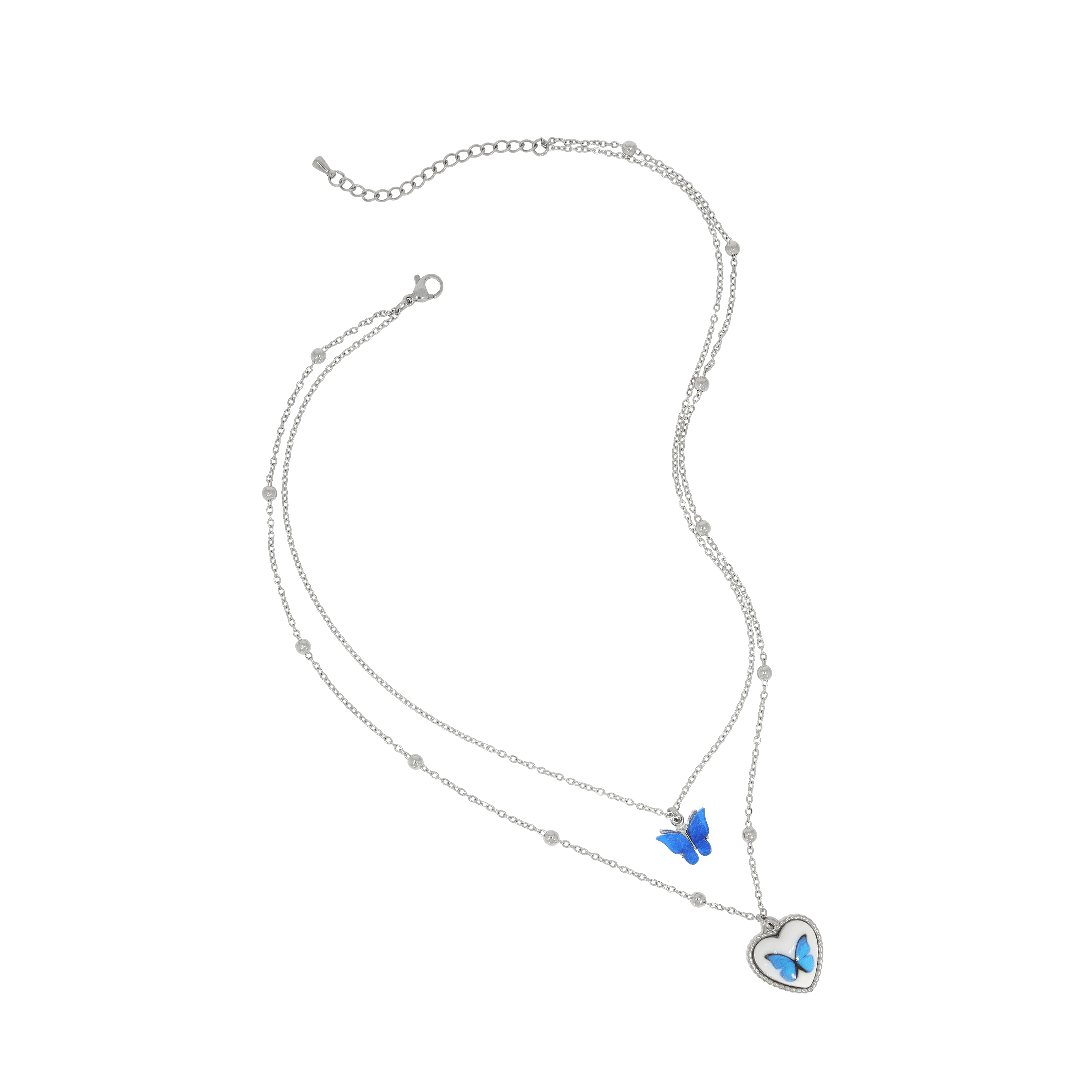 スタンプ蝶レイヤードネックレス (10type) necklace STEEL EDITION 