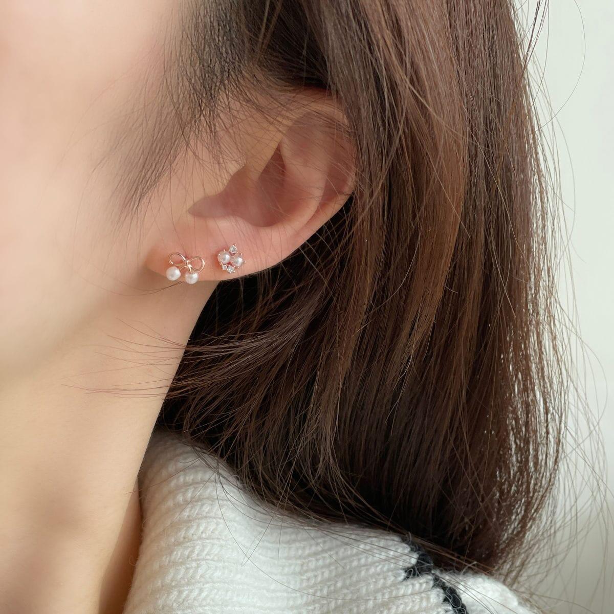 ツイン パール キュービック ピアッシング Piercing 10000won 