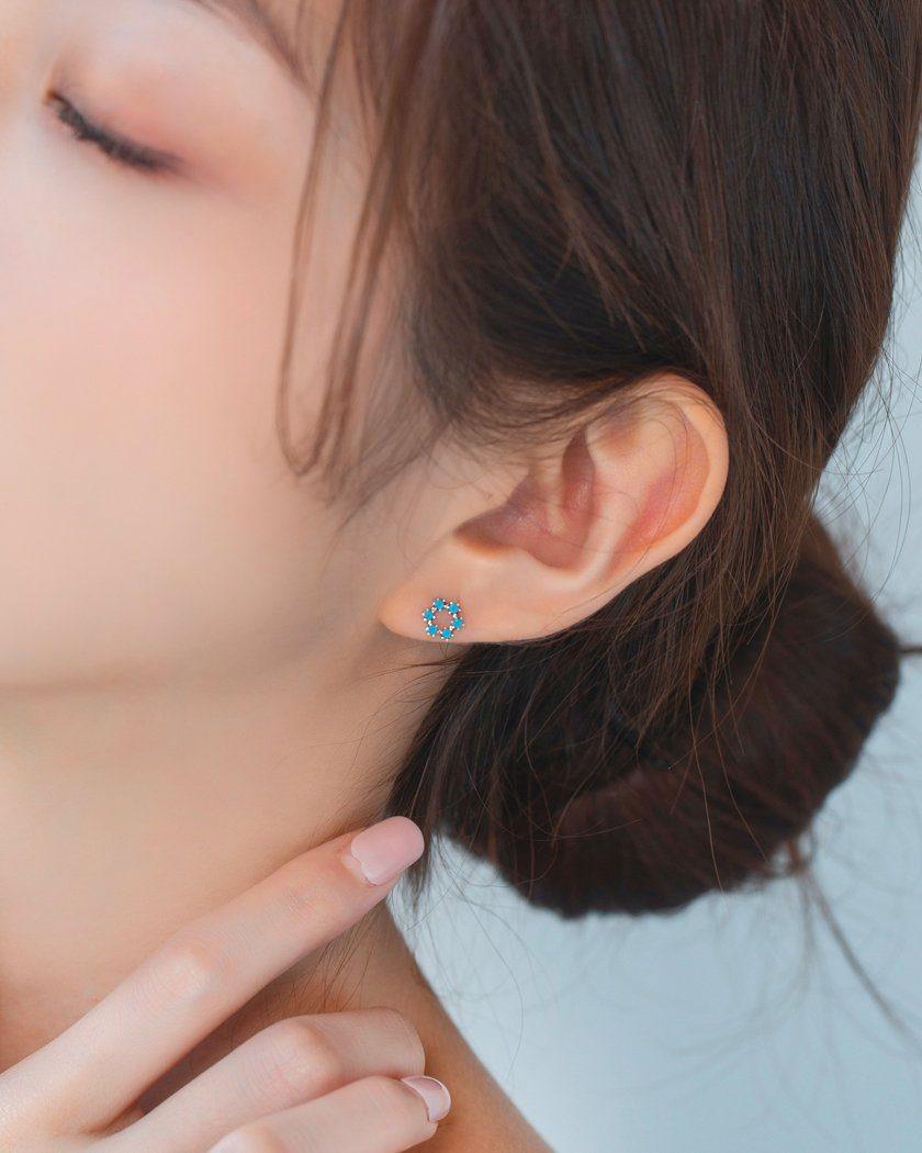 TURQUOISE POINT CIRCLE ピアス Earrings pink-rocket 