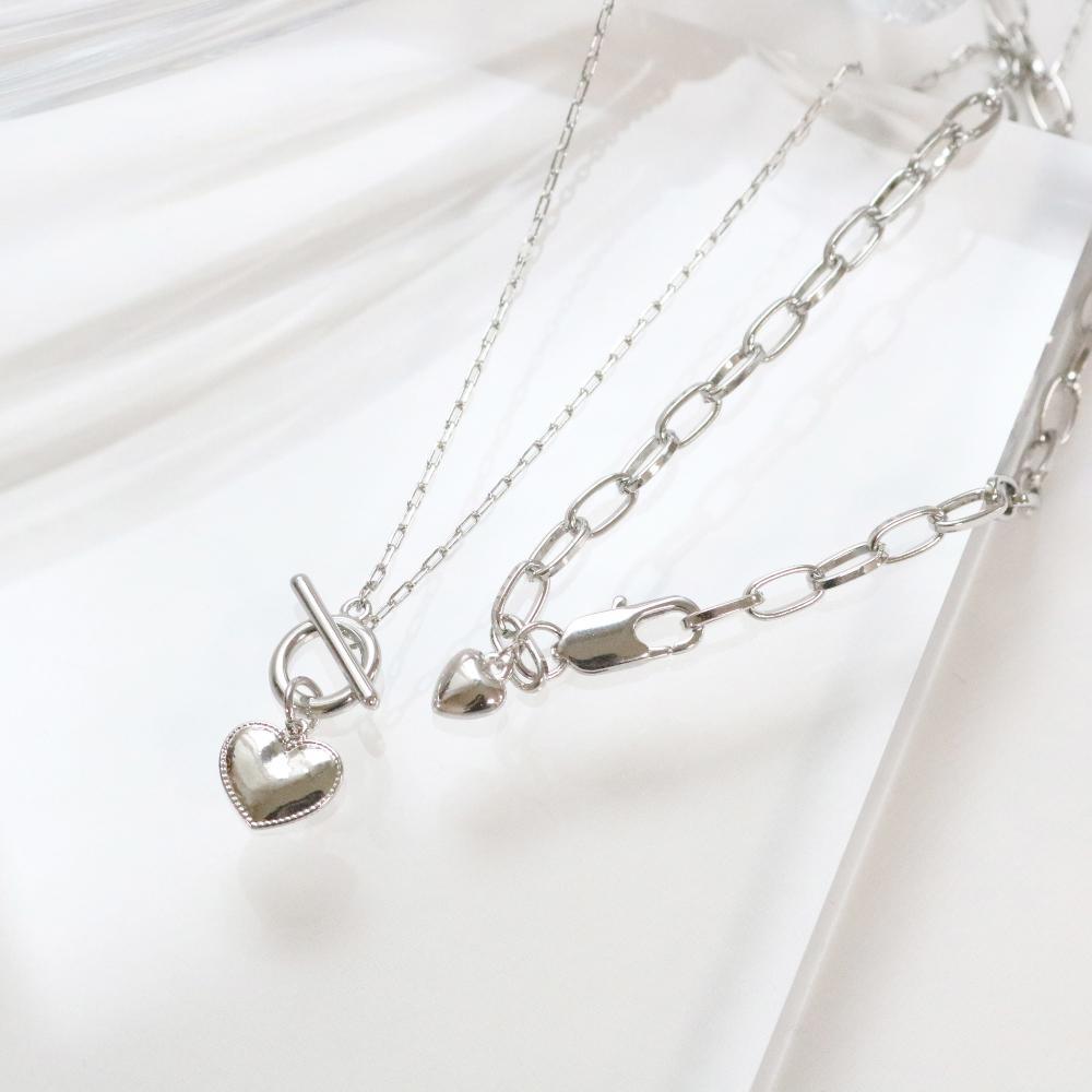 Two Buckle Hearts ネックレス necklace bling moon 
