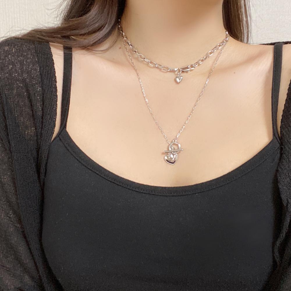 Two Buckle Hearts ネックレス necklace bling moon 