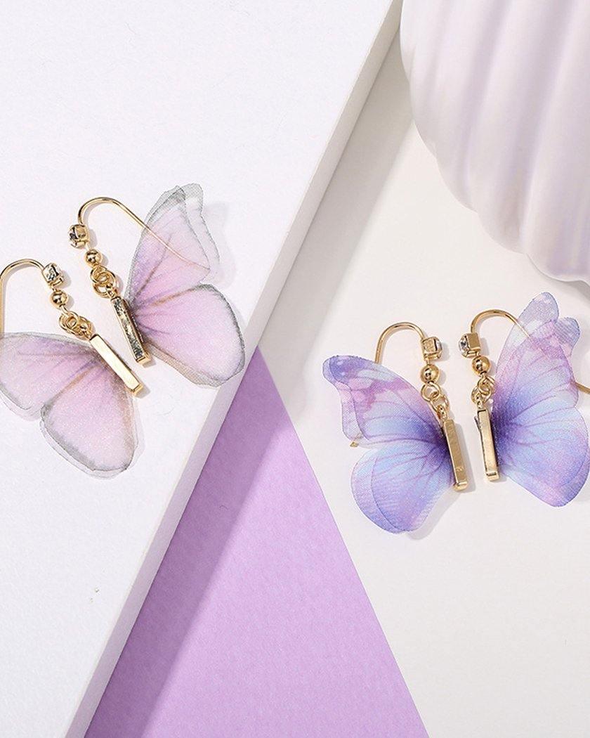 ウォーターカラー蝶々ピアス Earrings soo&soo 