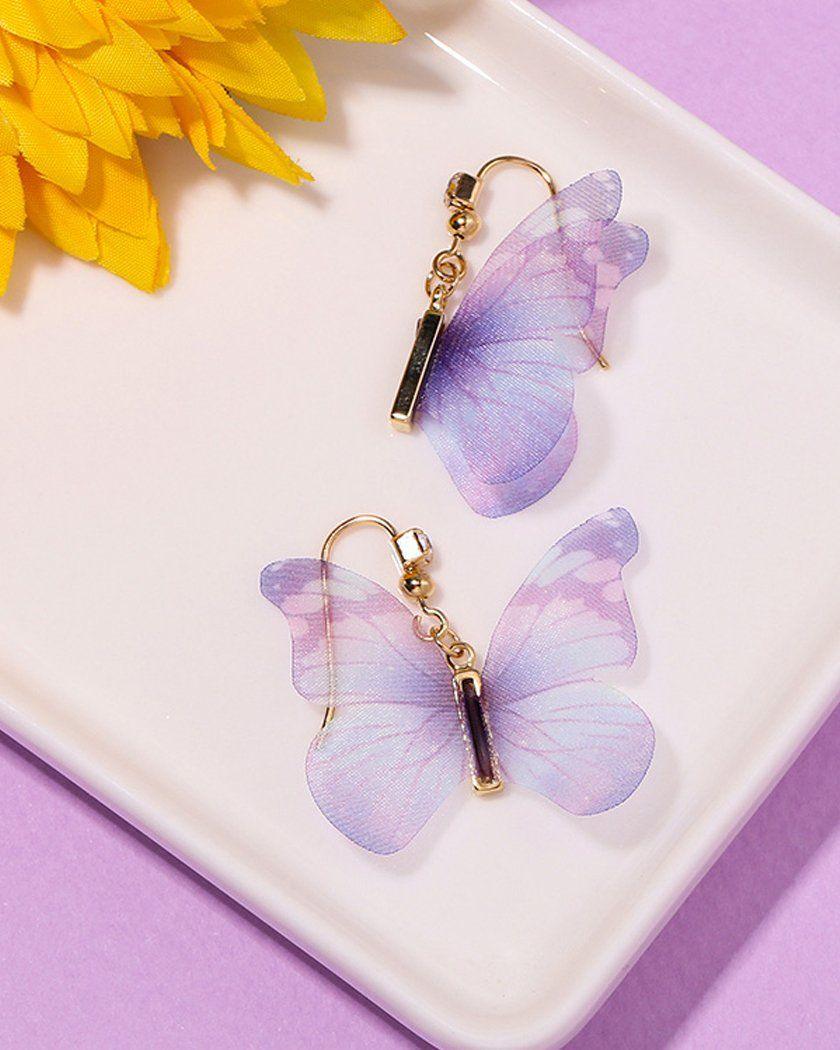 ウォーターカラー蝶々ピアス Earrings soo&soo 